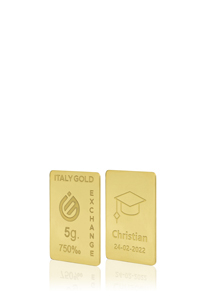 Lingotto Oro regalo per laurea 18 Kt da 5 gr. - Idea Regalo Eventi Celebrativi - IGE: Italy Gold Exchange